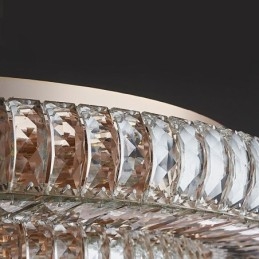 Plafonnier décoratif rond en cristal à montage encastré