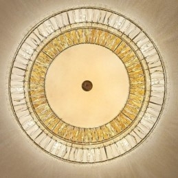 Plafonnier décoratif rond en cristal à montage encastré