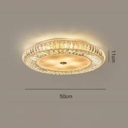 Plafonnier décoratif rond en cristal à montage encastré