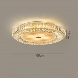 Plafonnier décoratif rond en cristal à montage encastré