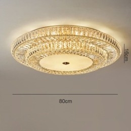 Plafonnier décoratif rond en cristal à montage encastré