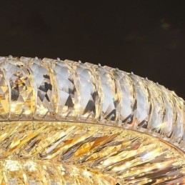 Plafonnier décoratif rond en cristal à montage encastré