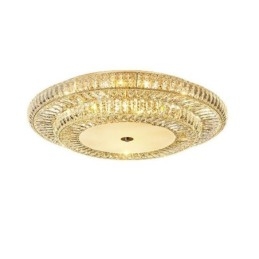 Plafonnier décoratif rond en cristal à montage encastré