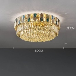 Plafonnier rond en cristal avec abat-jour en forme de coquillage