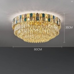 Plafonnier rond en cristal avec abat-jour en forme de coquillage