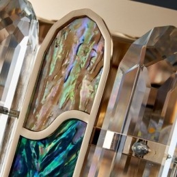 Plafonnier rond en cristal avec abat-jour en forme de coquillage