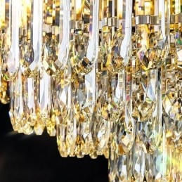 Plafonnier rond en cristal avec abat-jour en forme de coquillage