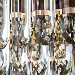 Plafonnier rond en cristal avec abat-jour en forme de coquillage