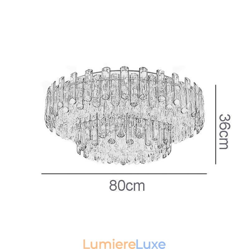 Plafonnier rond simple et moderne en cristal pour salle à manger