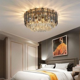 Plafonnier en cristal, simple, moderne, rond, encastré, décoratif