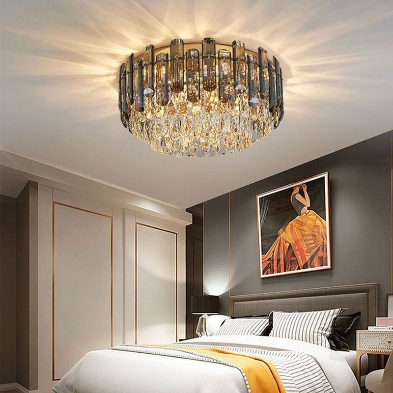 Plafonnier en cristal, simple, moderne, rond, encastré, décoratif