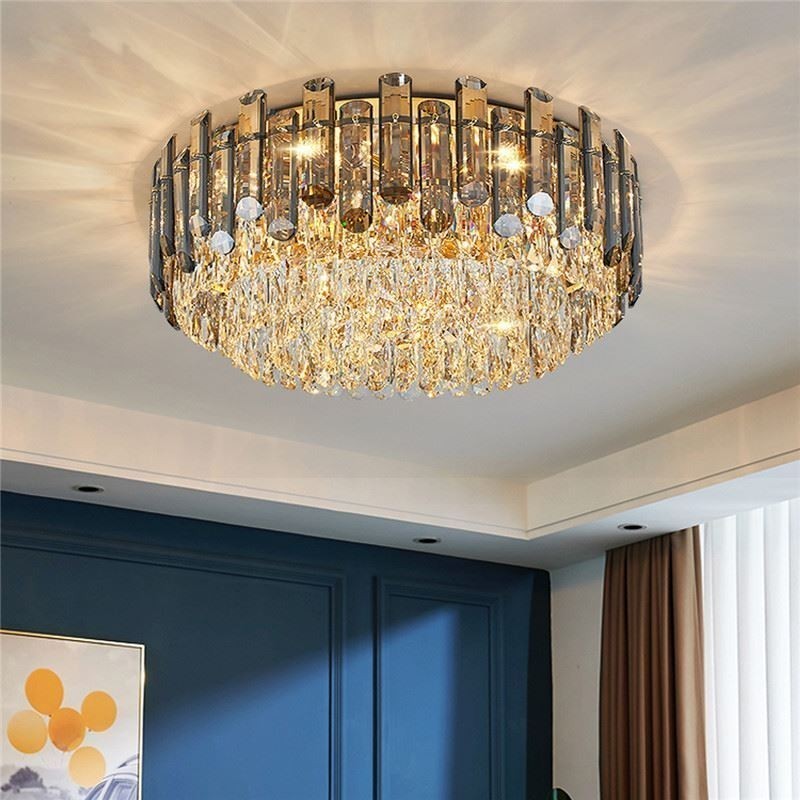 Plafonnier en cristal, simple, moderne, rond, encastré, décoratif