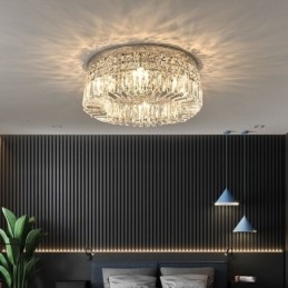 Plafonnier moderne et élégant en cristal à montage encastré