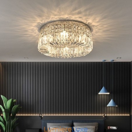 Plafonnier moderne et élégant en cristal à montage encastré Plafonnier moderne et élégant en cristal à montage encastré