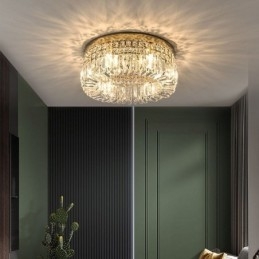 Plafonnier moderne et élégant en cristal à montage encastré