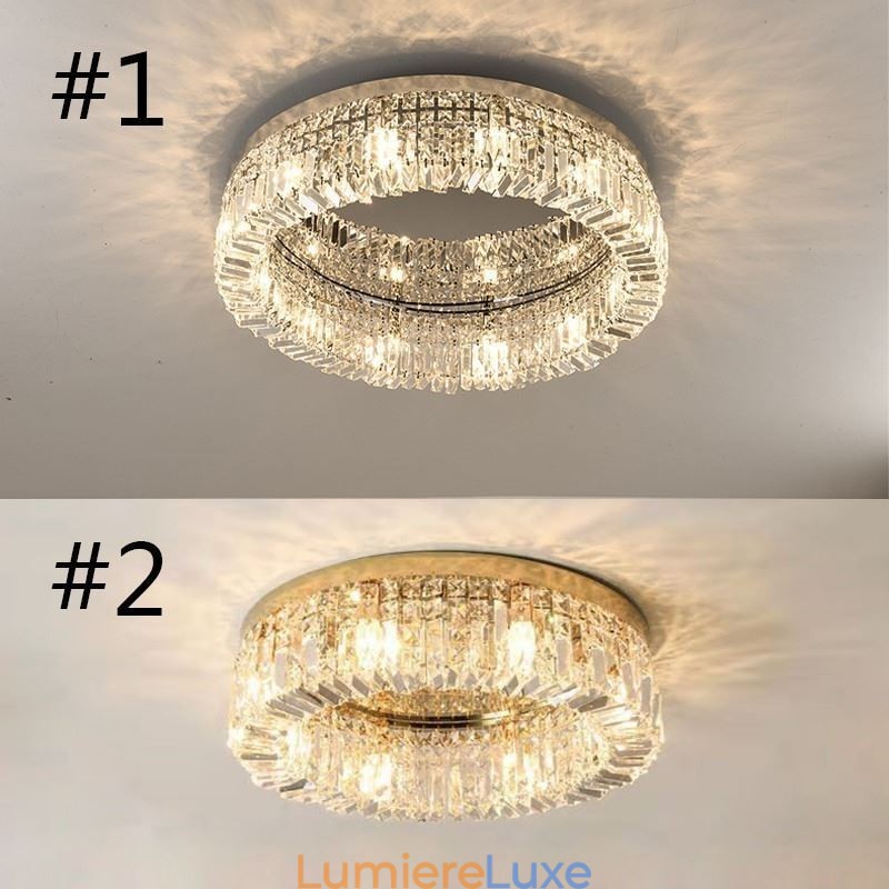 Plafonnier moderne et élégant en cristal à montage encastré