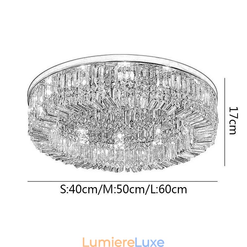 Plafonnier moderne et élégant en cristal à montage encastré