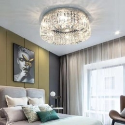 Plafonnier moderne et élégant en cristal à montage encastré