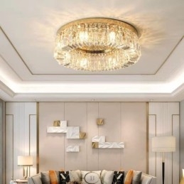 Plafonnier moderne et élégant en cristal à montage encastré