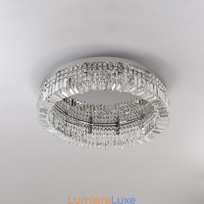 Plafonnier moderne et élégant en cristal à montage encastré