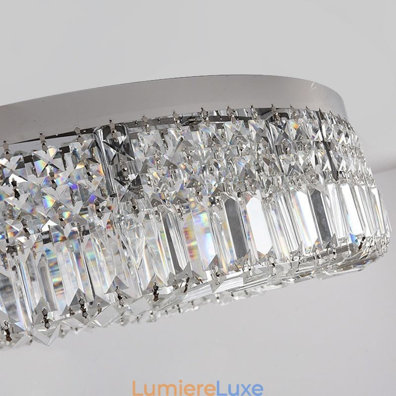 Plafonnier moderne et élégant en cristal à montage encastré