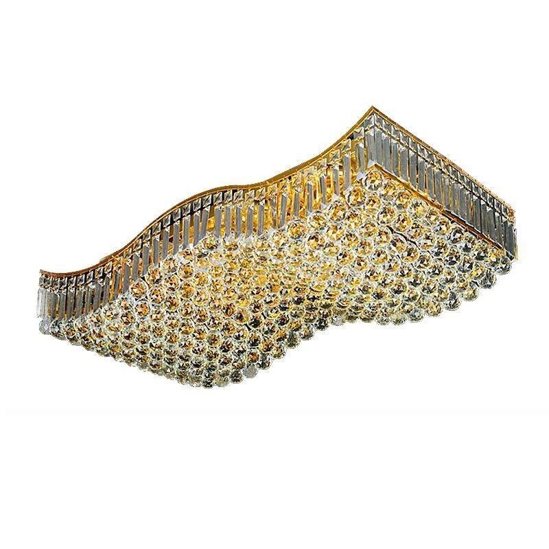 Lustre rectangulaire encastré en cristal européen