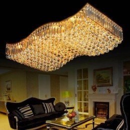 Lustre rectangulaire encastré en cristal européen