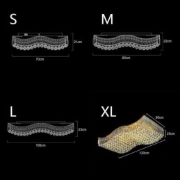 Lustre rectangulaire encastré en cristal européen