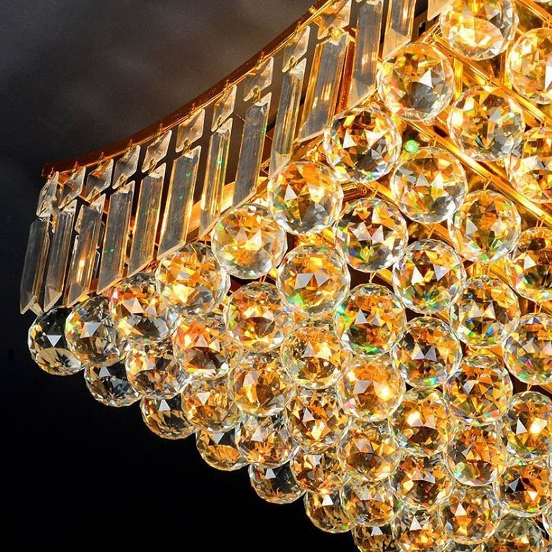 Lustre rectangulaire encastré en cristal européen