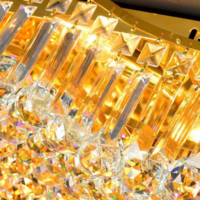 Lustre rectangulaire encastré en cristal européen