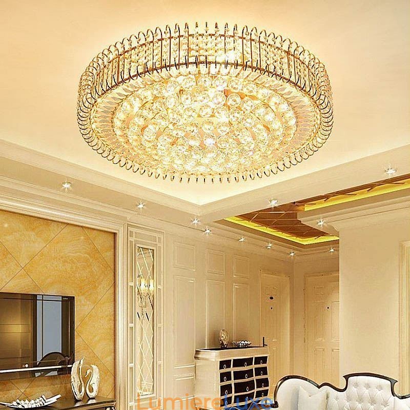 Plafonnier rond en cristal de style européen