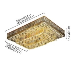 Lustre en cristal moderne à trois niveaux, montage encastré