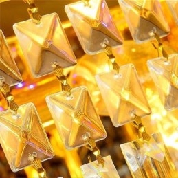 Lustre en cristal moderne à trois niveaux, montage encastré