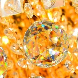 Lustre en cristal moderne à trois niveaux, montage encastré
