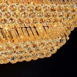 Lustre en cristal moderne à trois niveaux, montage encastré
