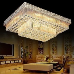 Lustre carré en cristal à montage encastré européen