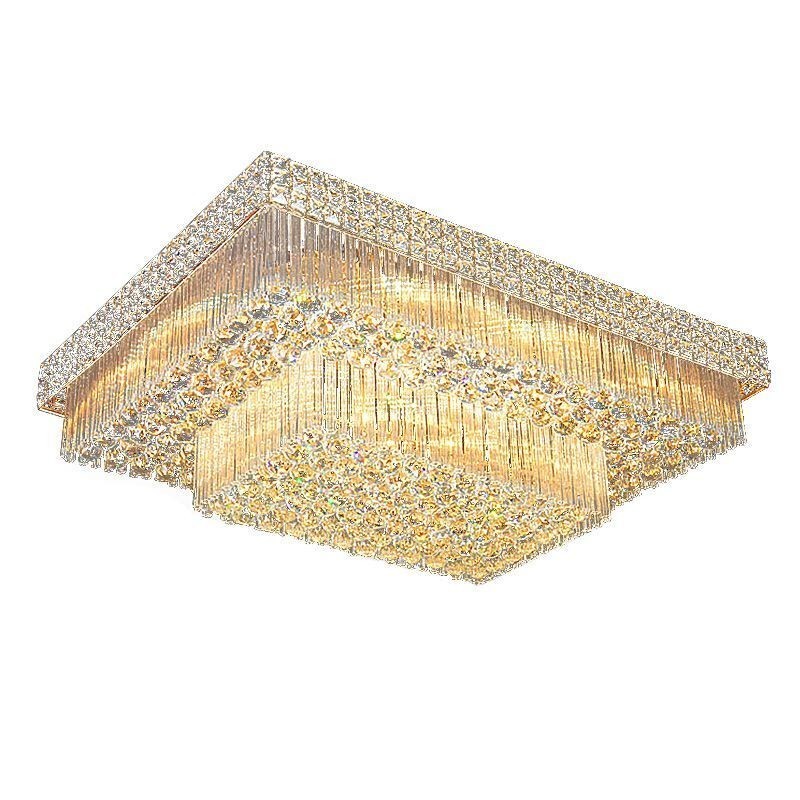 Lustre carré en cristal à montage encastré européen