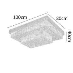 Lustre carré en cristal à montage encastré européen