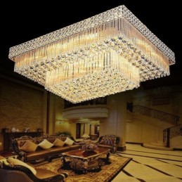 Lustre carré en cristal à montage encastré européen