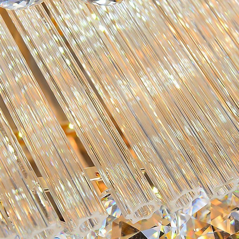 Lustre carré en cristal à montage encastré européen