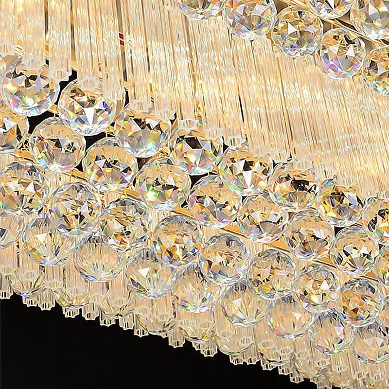 Lustre carré en cristal à montage encastré européen