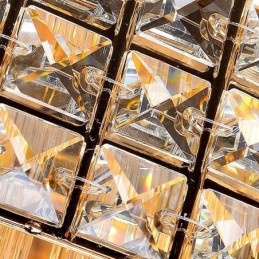Lustre carré en cristal à montage encastré européen