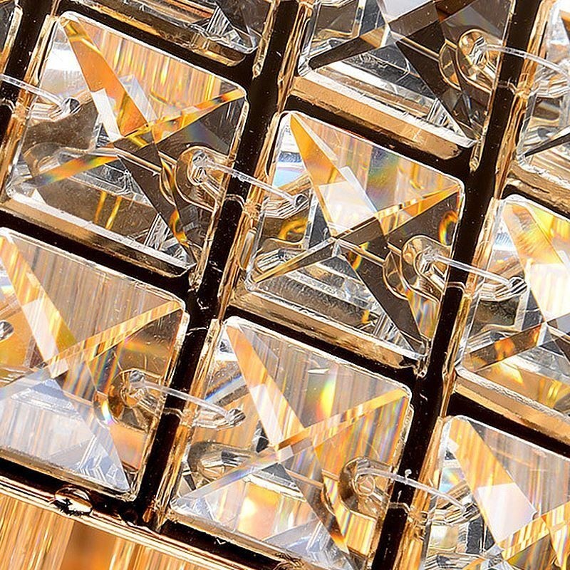 Lustre carré en cristal à montage encastré européen