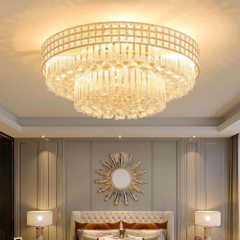 Lustre en cristal moderne rond encastré