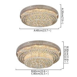 Lustre en cristal moderne rond encastré