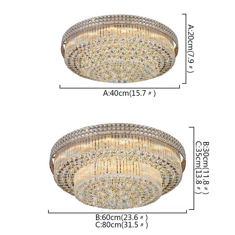 Lustre en cristal moderne rond encastré