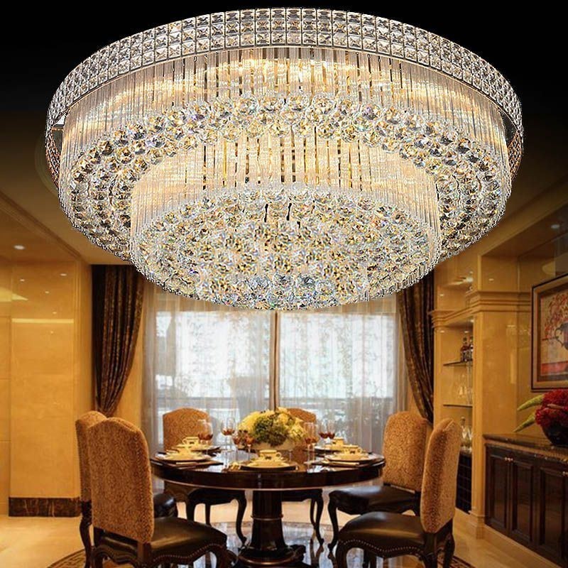 Lustre en cristal moderne rond encastré