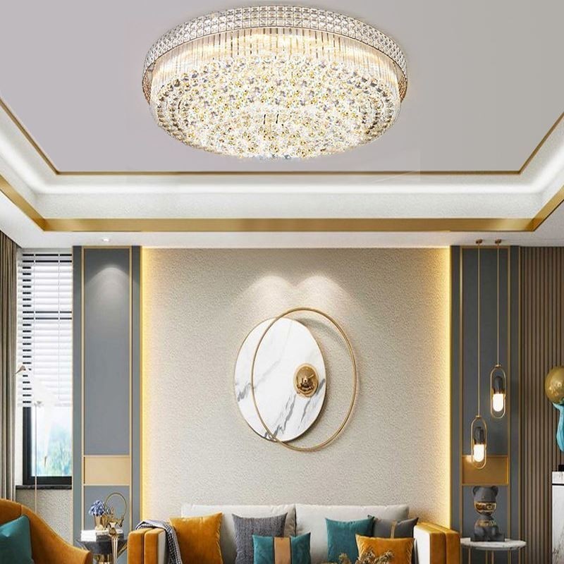 Lustre en cristal moderne rond encastré