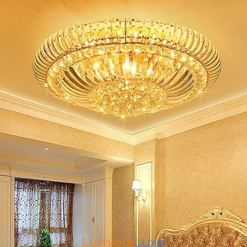 Éclairage rond en cristal encastré simple et moderne