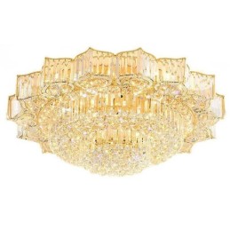 Lustre rond en cristal élégant encastré en forme de fleur